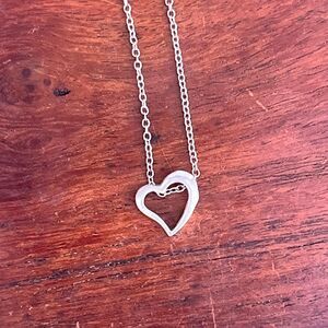 Vintage Heart Necklace in Sterling Silver Love Jewelry Whimsical